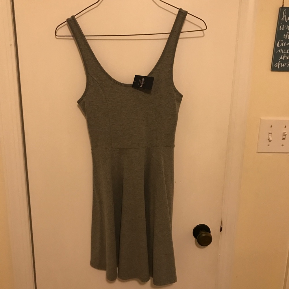 Gray cotton fit and flare dress